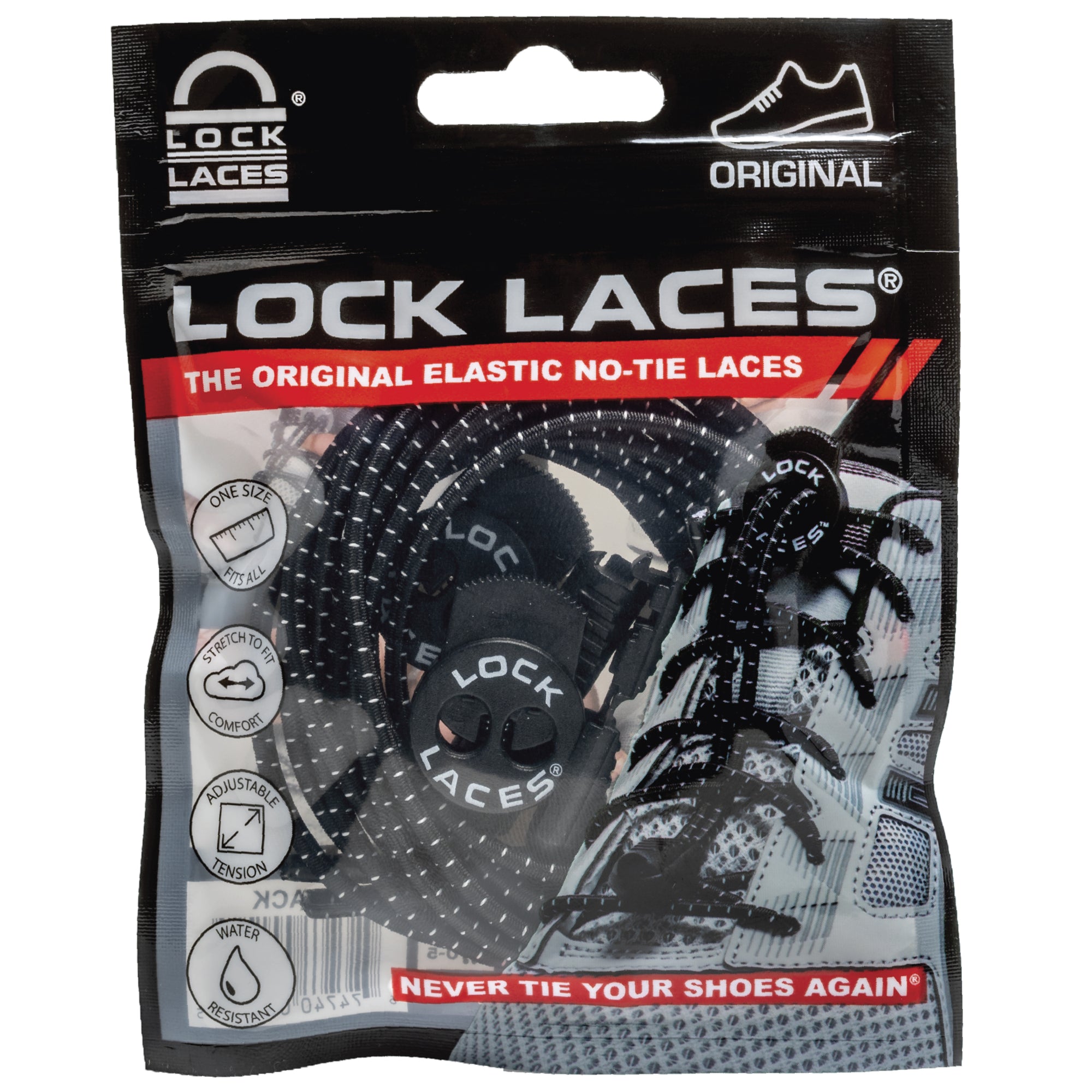 1pair Black Shoe Lace Buckle Locks Shoelace Clips, For Elastic Shoe Laces